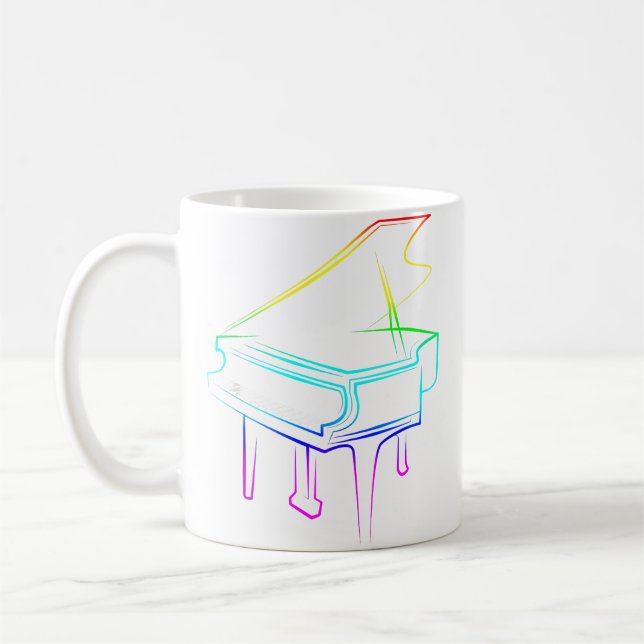 Rainbow Piano Coffee Mug (Left)