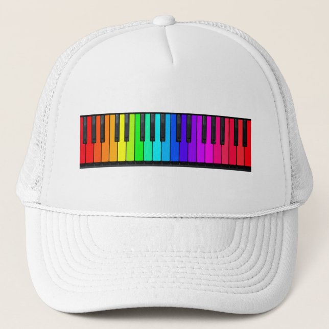 Rainbow Piano Keyboard Hat (Front)