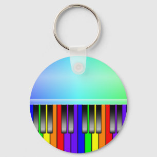 Rainbow Piano Keyboard Key Ring