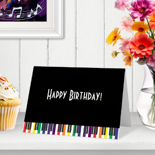 Rainbow Piano Keys Birthday Card