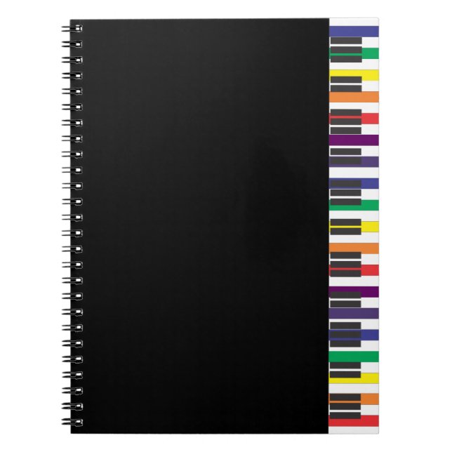 Rainbow Piano Keys Notebook (Front)