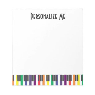 Rainbow Piano Keys Notepad