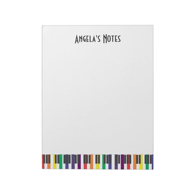 Rainbow Piano Keys Notepad (Rotated)
