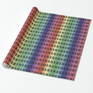 Rainbow Piano Keys Pattern Wrapping Paper