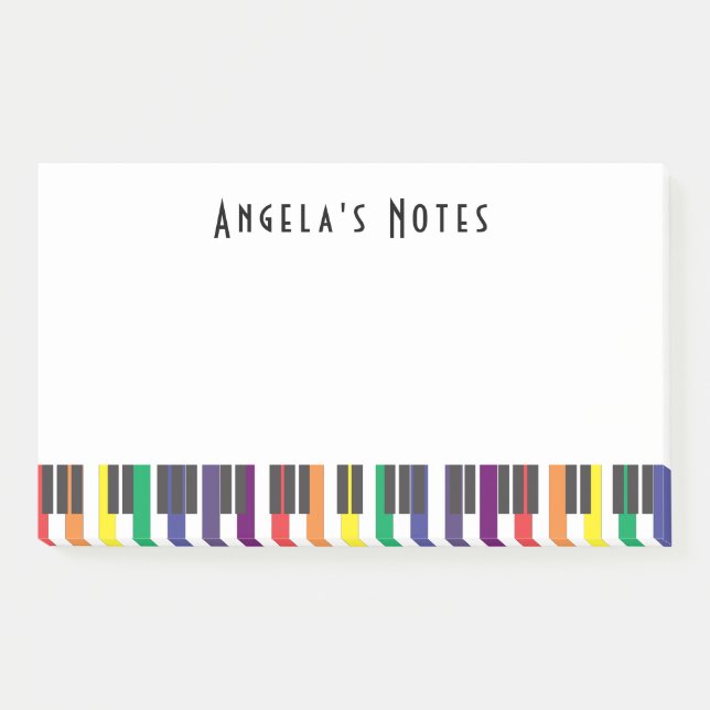 Rainbow Piano Keys Post-it Notes (Front)