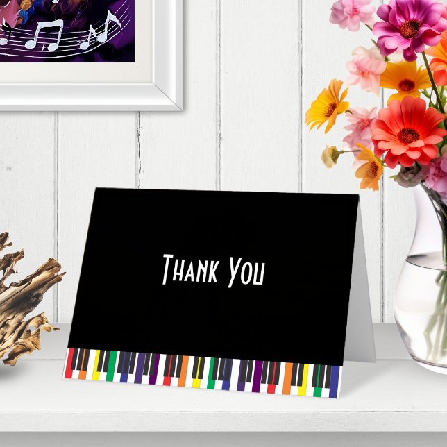 Rainbow Piano Keys | Thank You Card (Rainbow Piano Keys Musical Thank You Card)