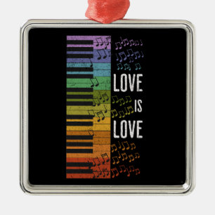 Rainbow piano metal ornament