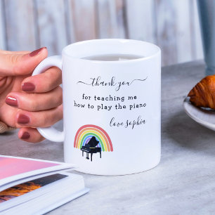 Rainbow Piano Music Teacher Appreciation Gift Coffee Mug