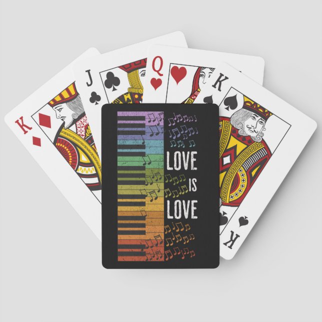 Rainbow piano playing cards (Back)