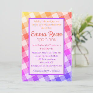Rainbow Picnic Invitation Diagonal