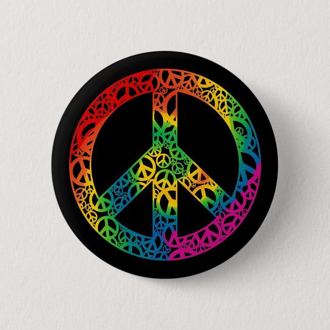 Rainbow Pieces of Peace 6 Cm Round Badge (Front)