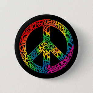 Rainbow Pieces of Peace 6 Cm Round Badge