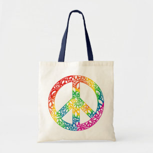 Rainbow Pieces of Peace Tote Bag