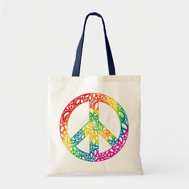Rainbow Pieces of Peace Tote Bag (Front)