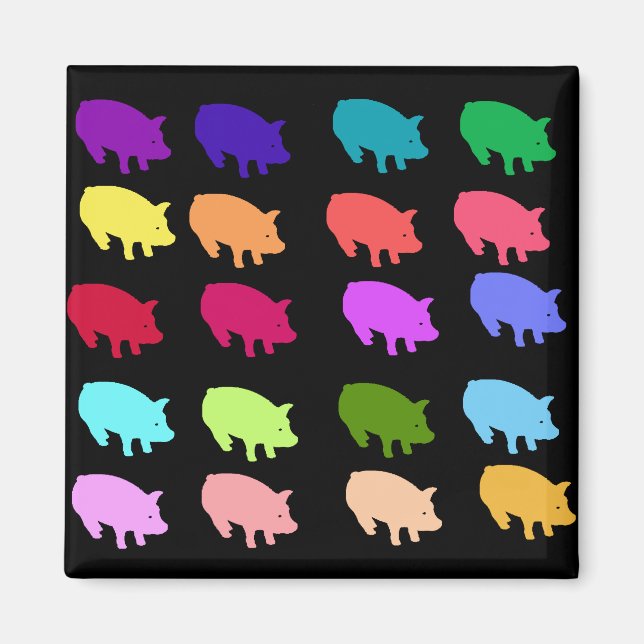 Rainbow Pigs Magnet (Front)