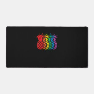 Rainbow Pineapples Aloha Hawaiian Gay Pride Month Desk Mat
