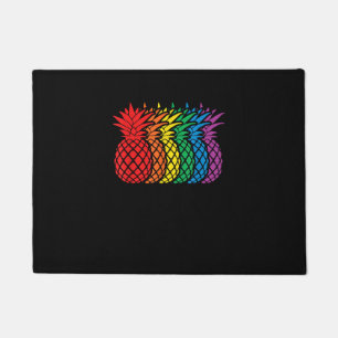 Rainbow Pineapples Aloha Hawaiian Gay Pride Month Doormat