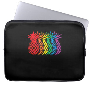 Rainbow Pineapples Aloha Hawaiian Gay Pride Month Laptop Sleeve