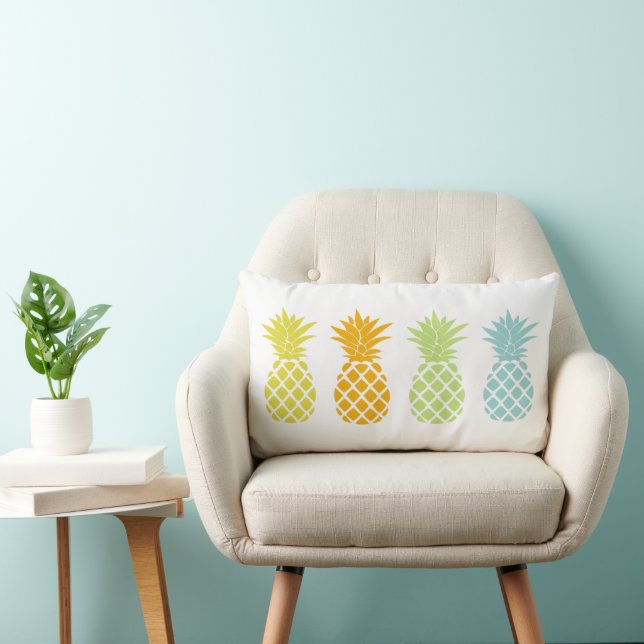 Rainbow Pineapples Lumbar Cushion (Chair)