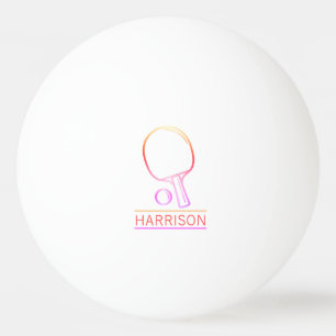 Rainbow Ping Pong Emblem Personalised White Ball
