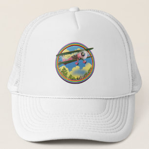 Rainbow Pink Bi plane logo Trucker Hat