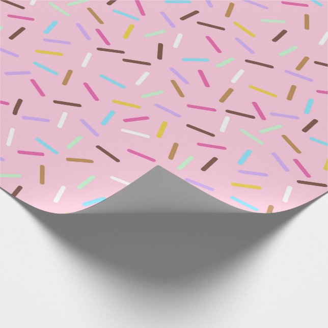Rainbow Pink Donut Sprinkles Gift Wrapping Paper (Corner)