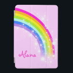 Rainbow pink girls named ipad cover<br><div class="desc">Perfect to protect your kid girls ipad screen. Add your name to this ipad case. Currently reads Alana. This original rainbow graphic case is designed by Sarah Trett.</div>