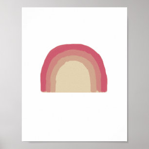 Rainbow Pink Ombre Painting Nursery Art Poster