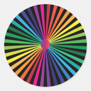 Rainbow PinWheel Classic Round Sticker