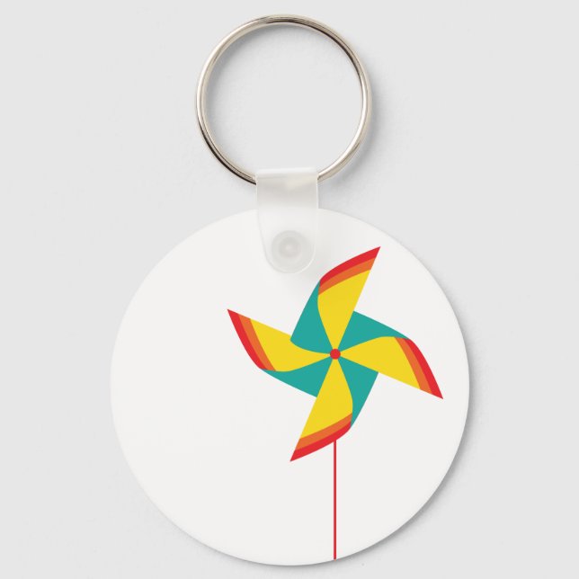 rainbow pinwheel key ring (Front)