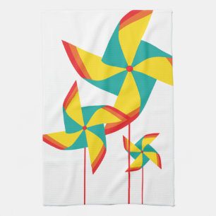 rainbow pinwheel tea towel
