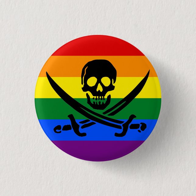 Rainbow Pirate Pride Button (Front)