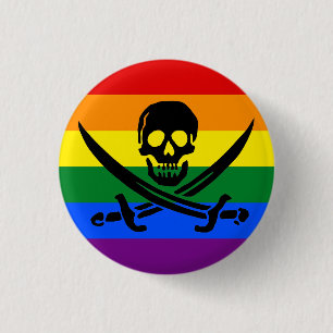 Rainbow Pirate Pride Button
