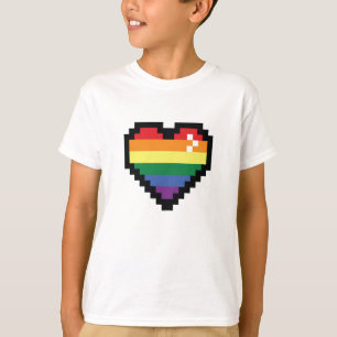 Rainbow Pixel Heart T-Shirt