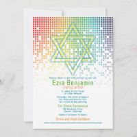 Rainbow Pixels Video Game Gamer Bar Mitzvah 