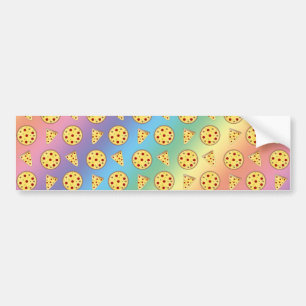 Rainbow pizza pattern bumper sticker