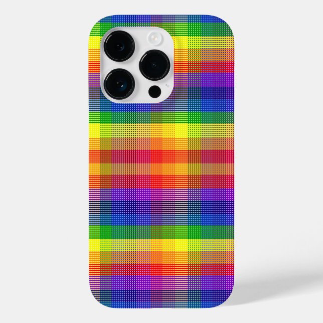 Rainbow Plaid iPhone Samsung Case (Back)