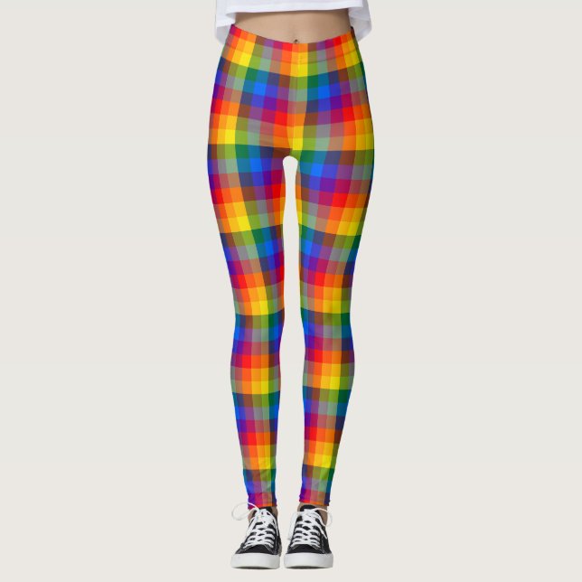 Rainbow Plaid Leggings (Front)