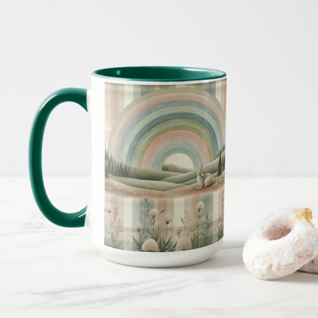 Rainbow Plaid Mug (With Donut)