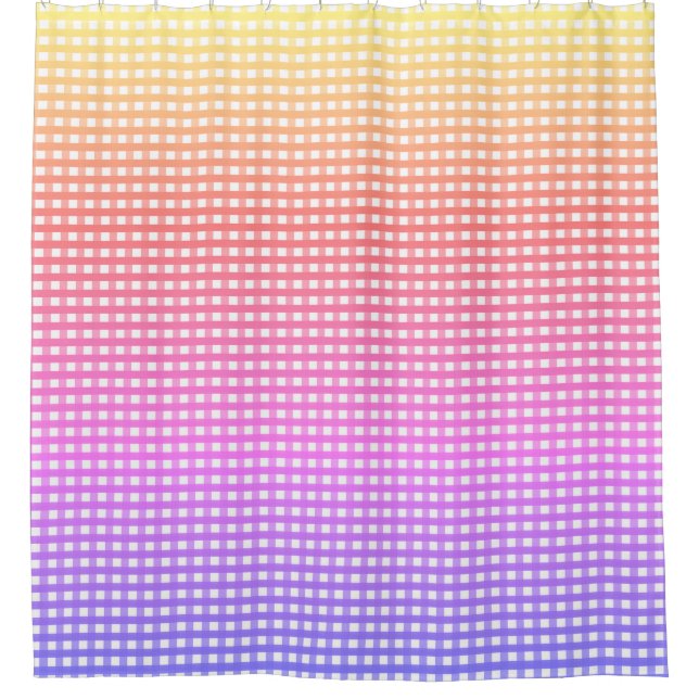 Rainbow Plaid Shower Curtain (Front)