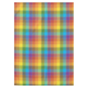 Rainbow Plaid Tablecloth