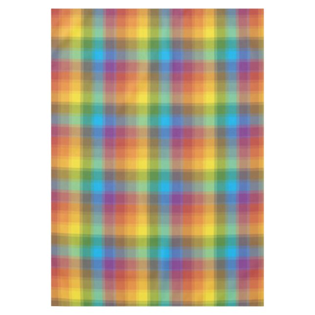 Rainbow Plaid Tablecloth (Front)