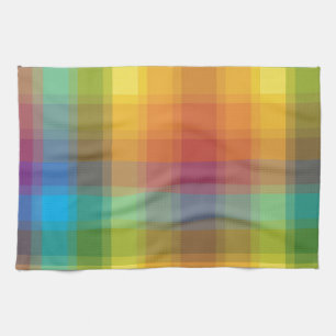 Rainbow Plaid Tea Towel