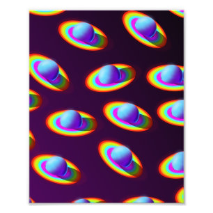 Rainbow Planets Pattern Photo Print