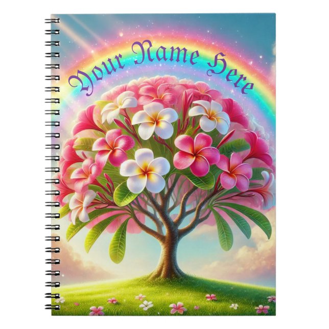 Rainbow Plumeria Notebook (Front)