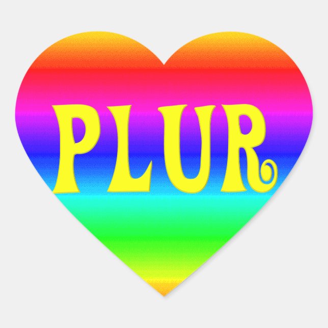Rainbow PLUR Heart Sticker (Front)
