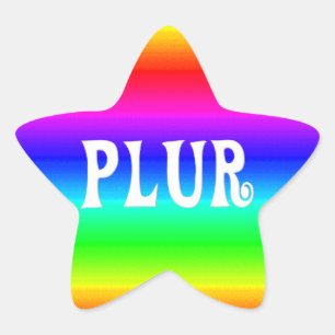 Rainbow PLUR Star Sticker
