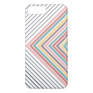Rainbow plus black and white stripes iPhone 8 plus/7 plus case