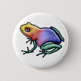 Rainbow Poison Dart Frog 6 Cm Round Badge