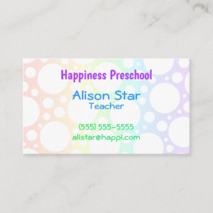 Rainbow Polka Dot Business Cards